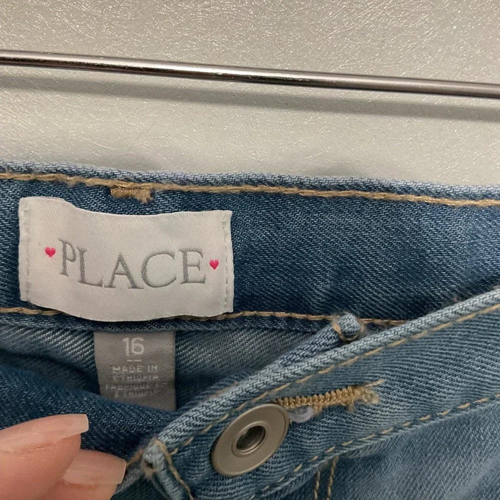 The Childrens‎ Place Girls Denim Shorts Cuffed Light Wash Size 16